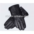 man fashion fleece lined leather gloves with sewing machine